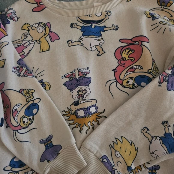 Nickelodeon Cream Cartoon Sweatshirt - Picture 2 of 4